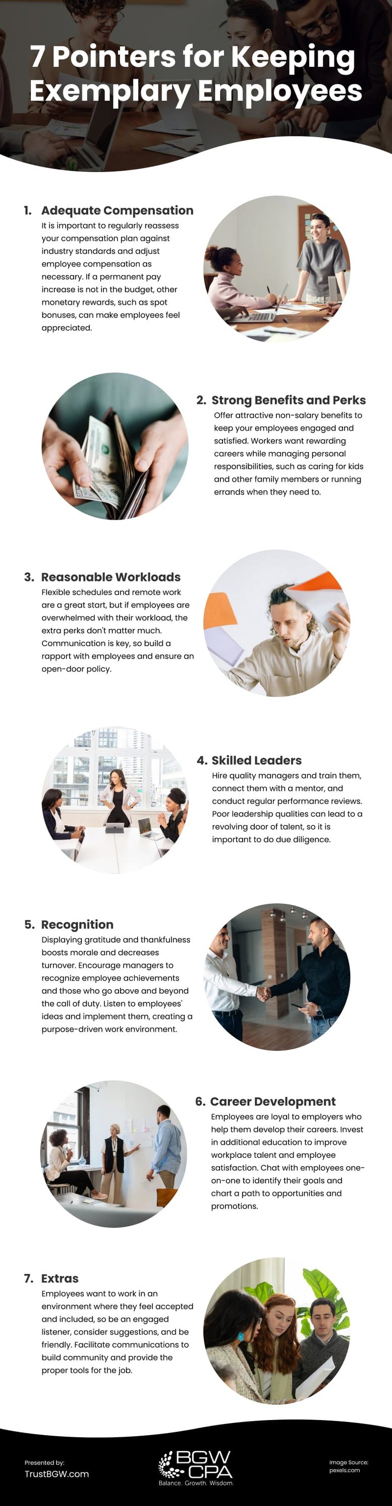 7 Pointers for Keeping Exemplary Employees Infographic