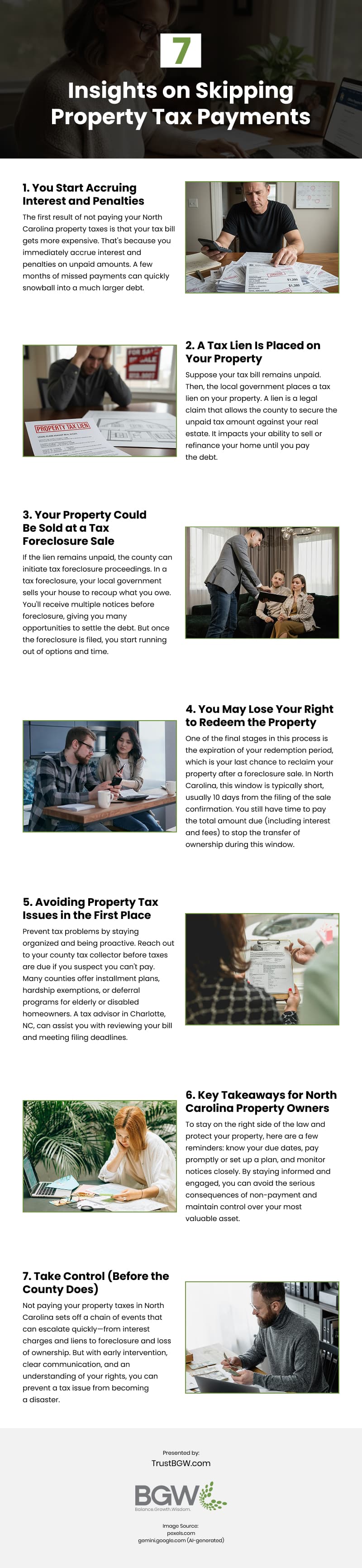 7 Insights on Skipping Property Tax Payments Infographic