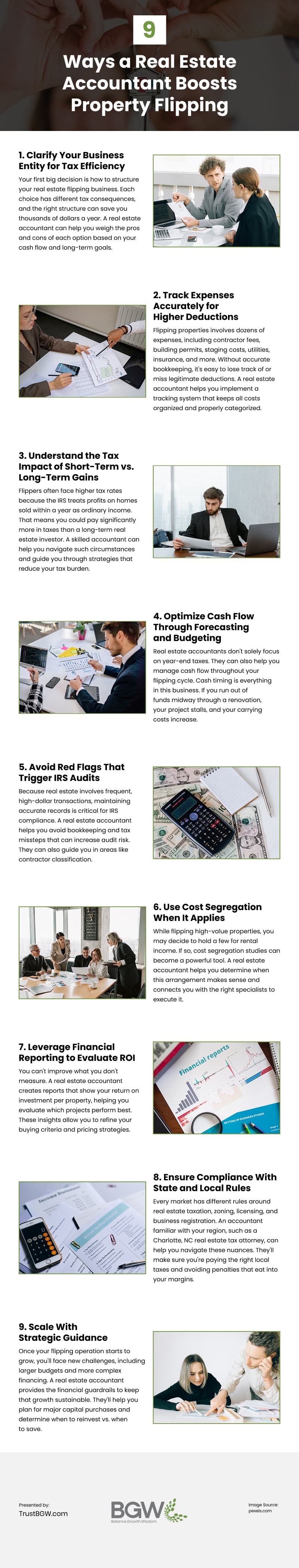 9 Ways a Real Estate Accountant Boosts Property Flipping Infographic