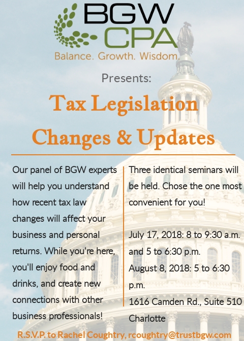 Upcoming Tax Seminars Focus on Tax Reform. Join us!