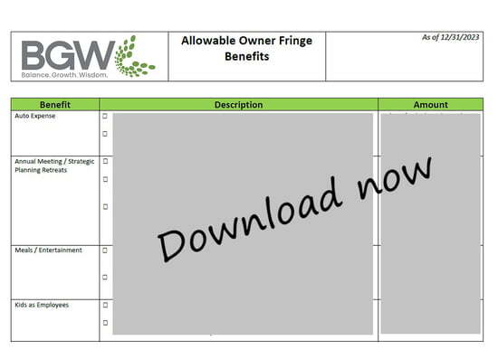 Owner Fringe Benefits