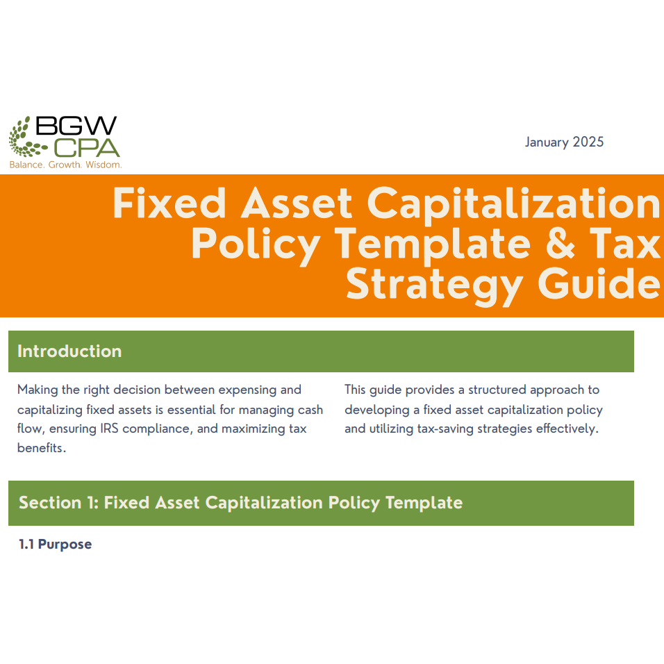 Capitalize vs. Expense Fixed Assets